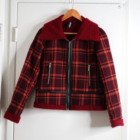 JouJou Premium Outerwear Tartan Plaid Jacket Size M - Picture 2 of 9